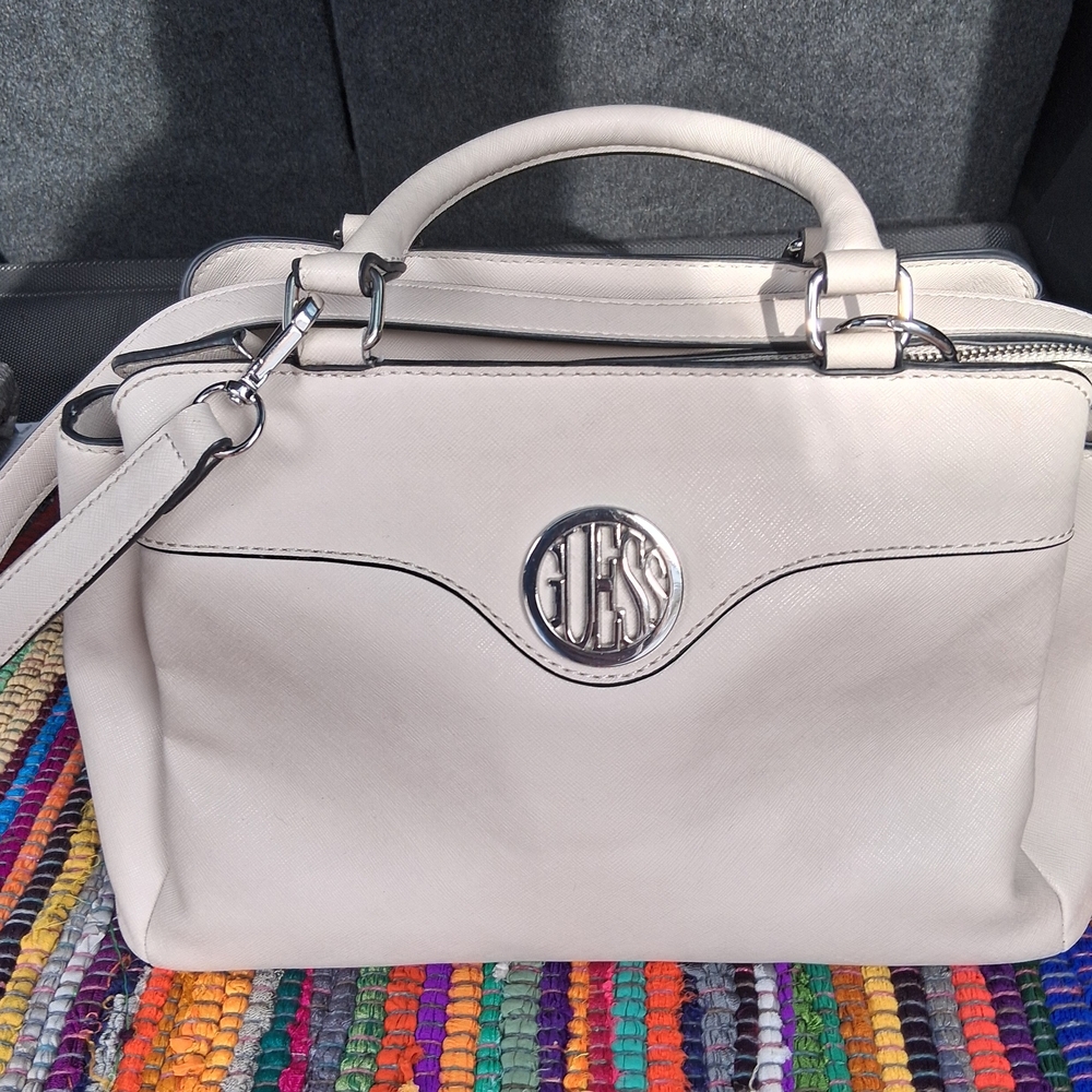 Guess Cream Satchel Bag